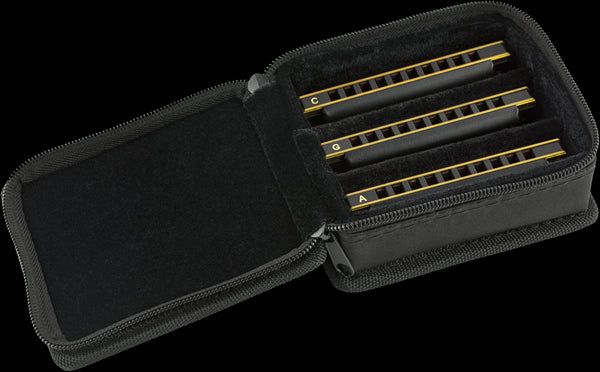 Fender Blues DeVille Harmonica Pack of 3 Case