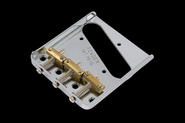 Fender 3-Saddle American Vintage Telecaster Bridge Assembly - Brass Saddles - Chrome