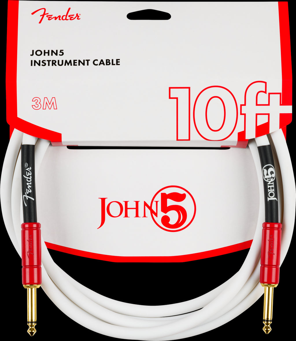 Fender John 5 Inst Cable White Red 10'