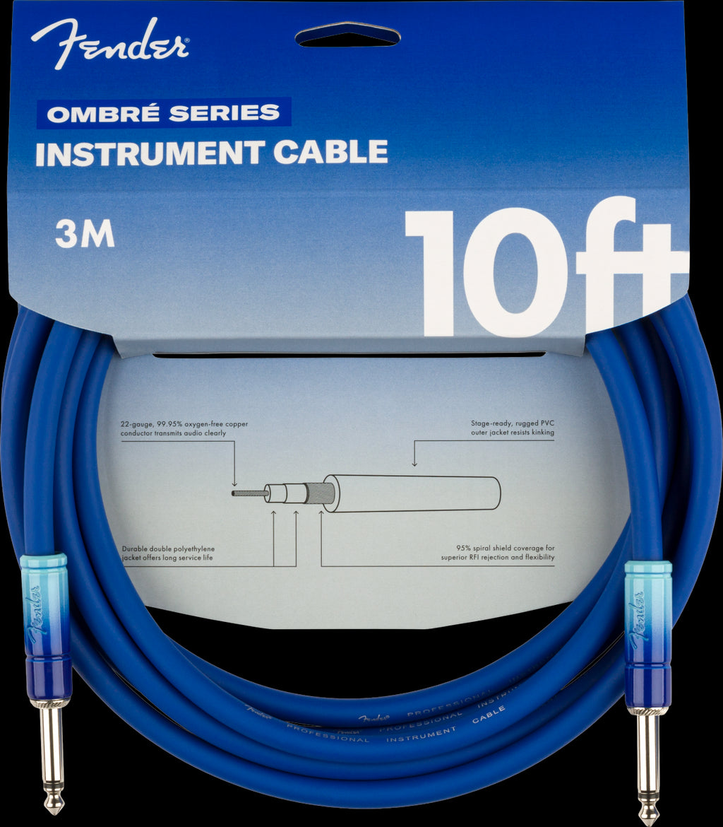 Fender Ombré Inst Cable Straight/Straight 10' Belair Blue