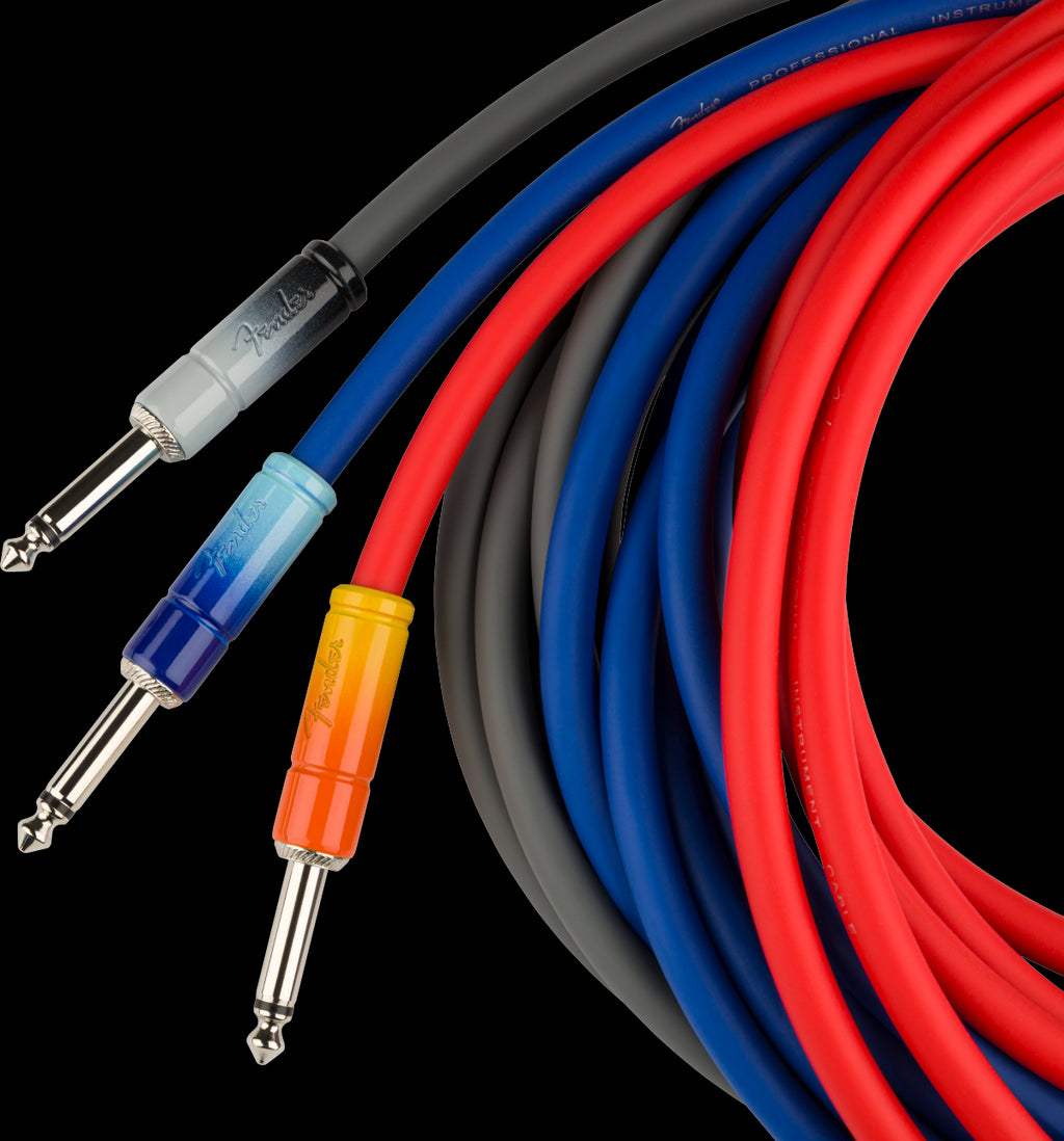 Fender Ombré 10' Straight/Straight Instrument Cable in Tequila Sunrise