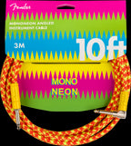 Fender MonoNeon Angled Instrument Cable 10'-Orange