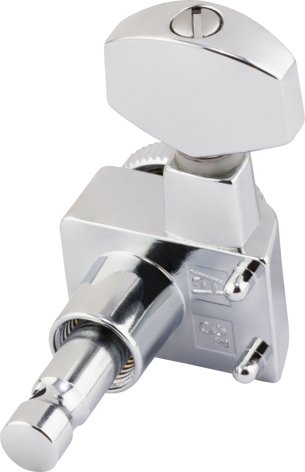 Fender locking tuners for Stratocaster and Telecaster guitars, polished chrome finish, set of six guitar parts.