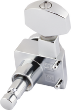 Fender locking tuners for Stratocaster and Telecaster guitars, polished chrome finish, set of six guitar parts.