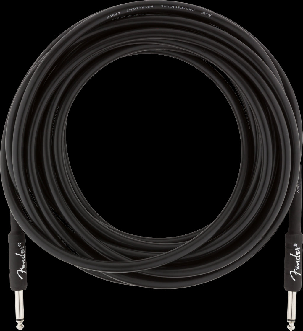 Fender Professional Series 25ft Straight/Straight Instrument Guitar Cable in Black