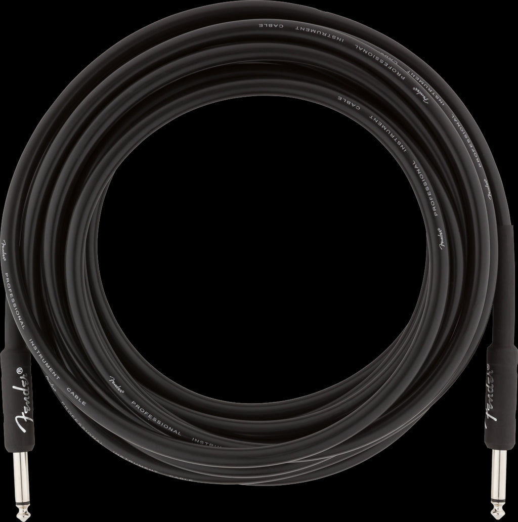 Fender Professional Series 18.6 Foot Straight/Straight Guitar Cable Black