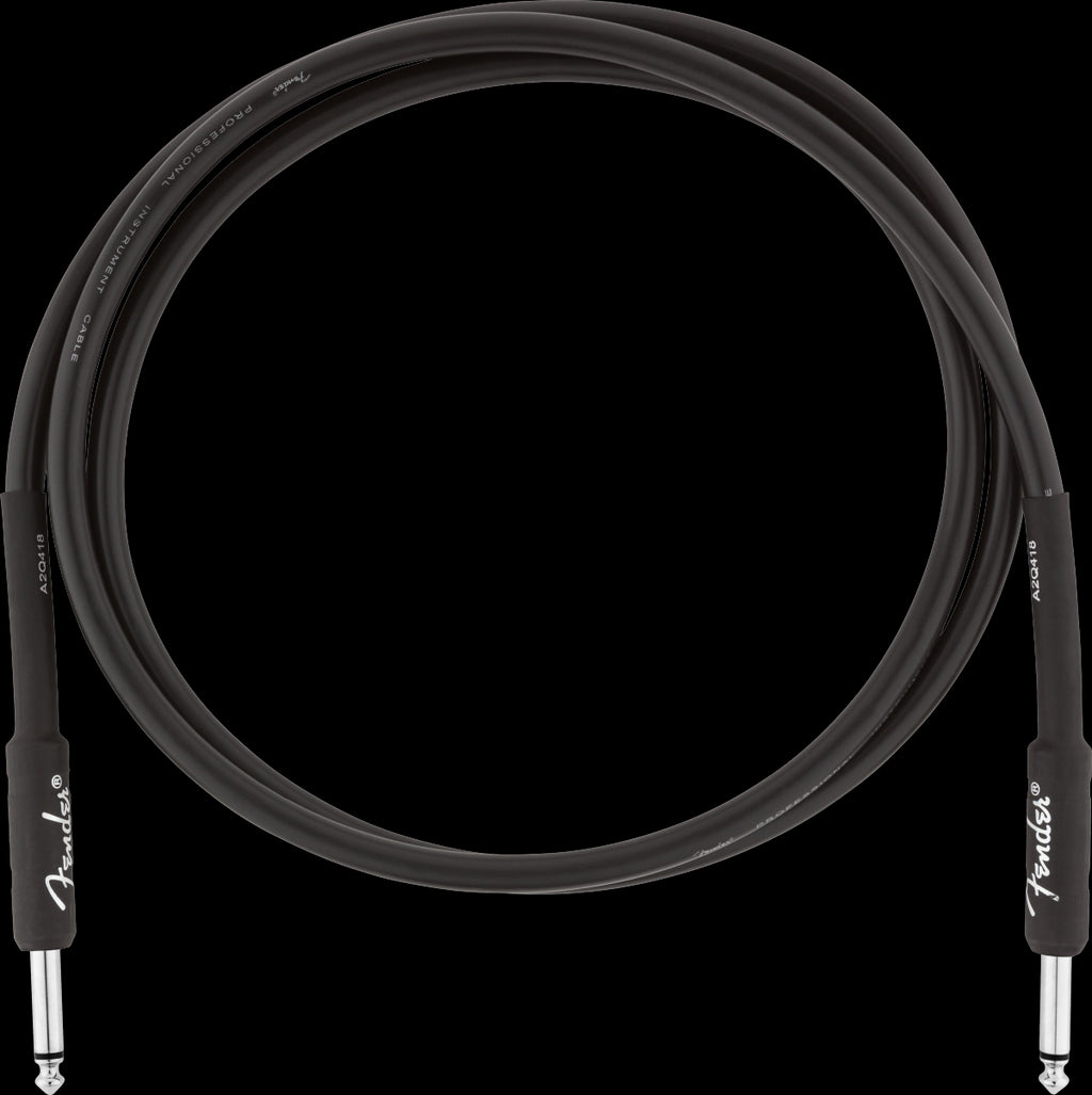 Fender Professional Series 5ft Straight/Straight Instrument Guitar Cable in Black