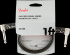 Fender Professional Series 1ft Angle/Angle Instrument Guitar Cables in Black
