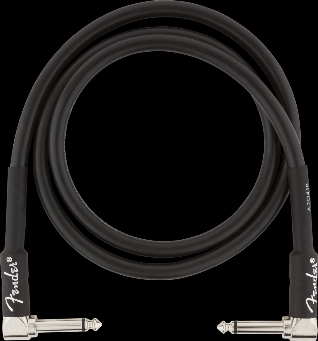Fender Professional Series 3ft Angle/Angle Instrument Guitar Cables in Black