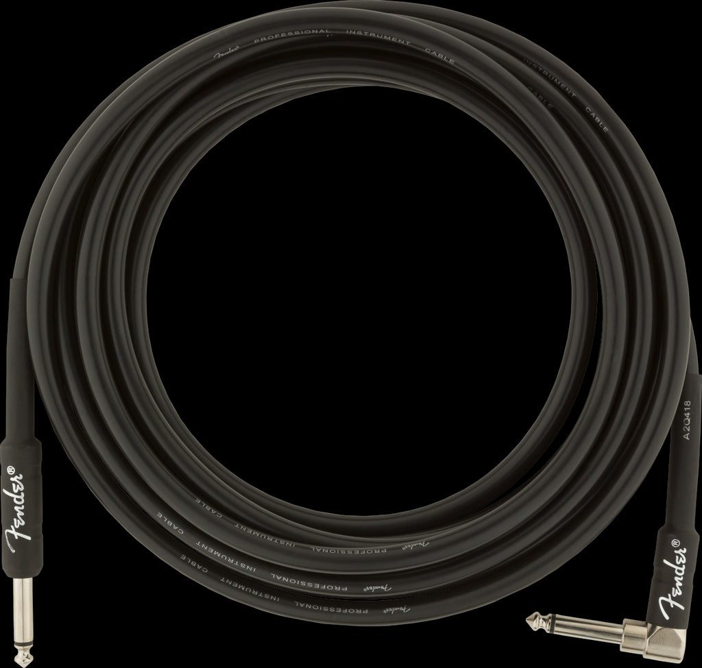 Fender Professional Series 15 Foot Straight/Angle Guitar Cable Black