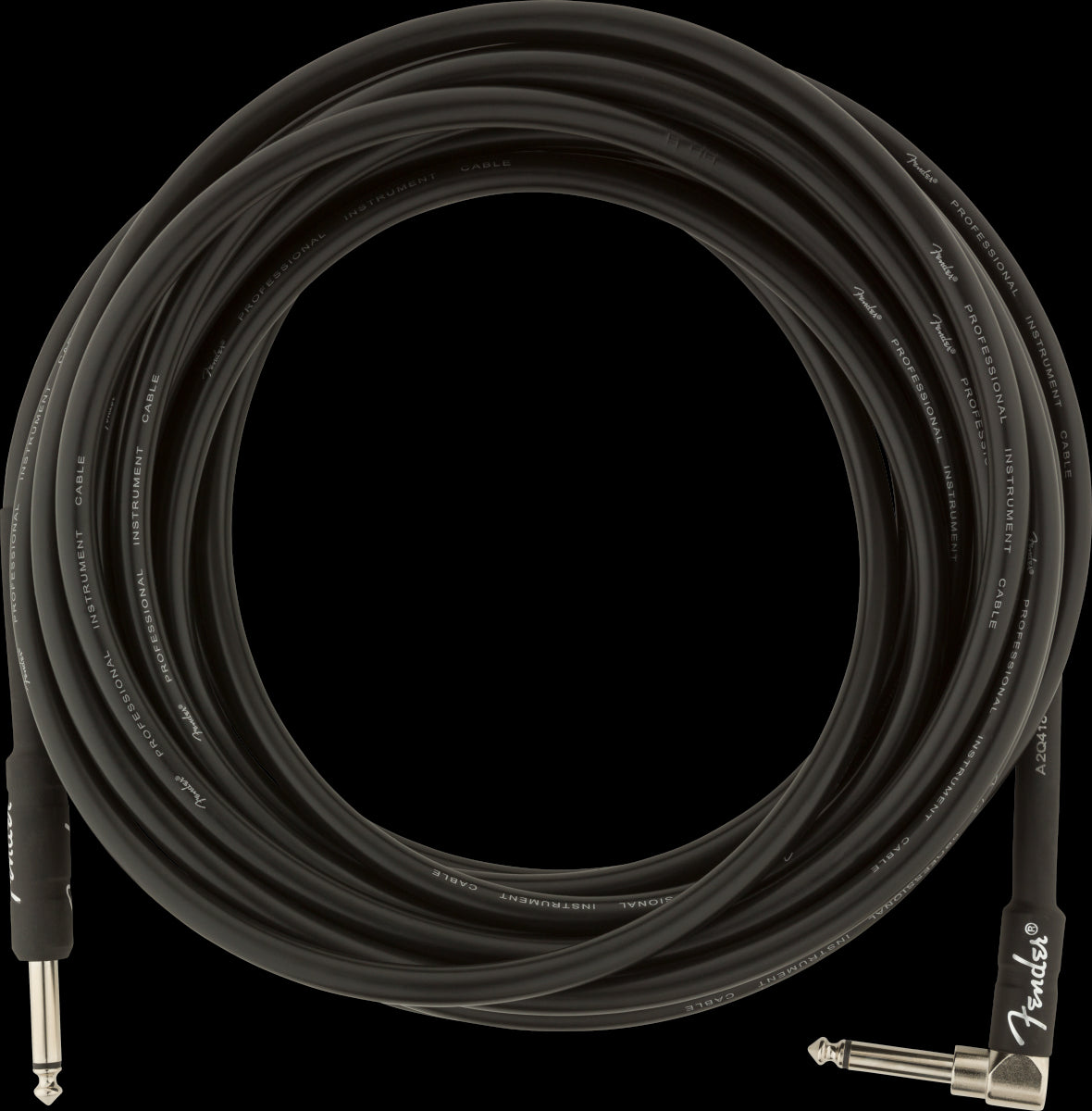 Fender Professional Series 25ft Straight/Angle Instrument Guitar Cable in Black