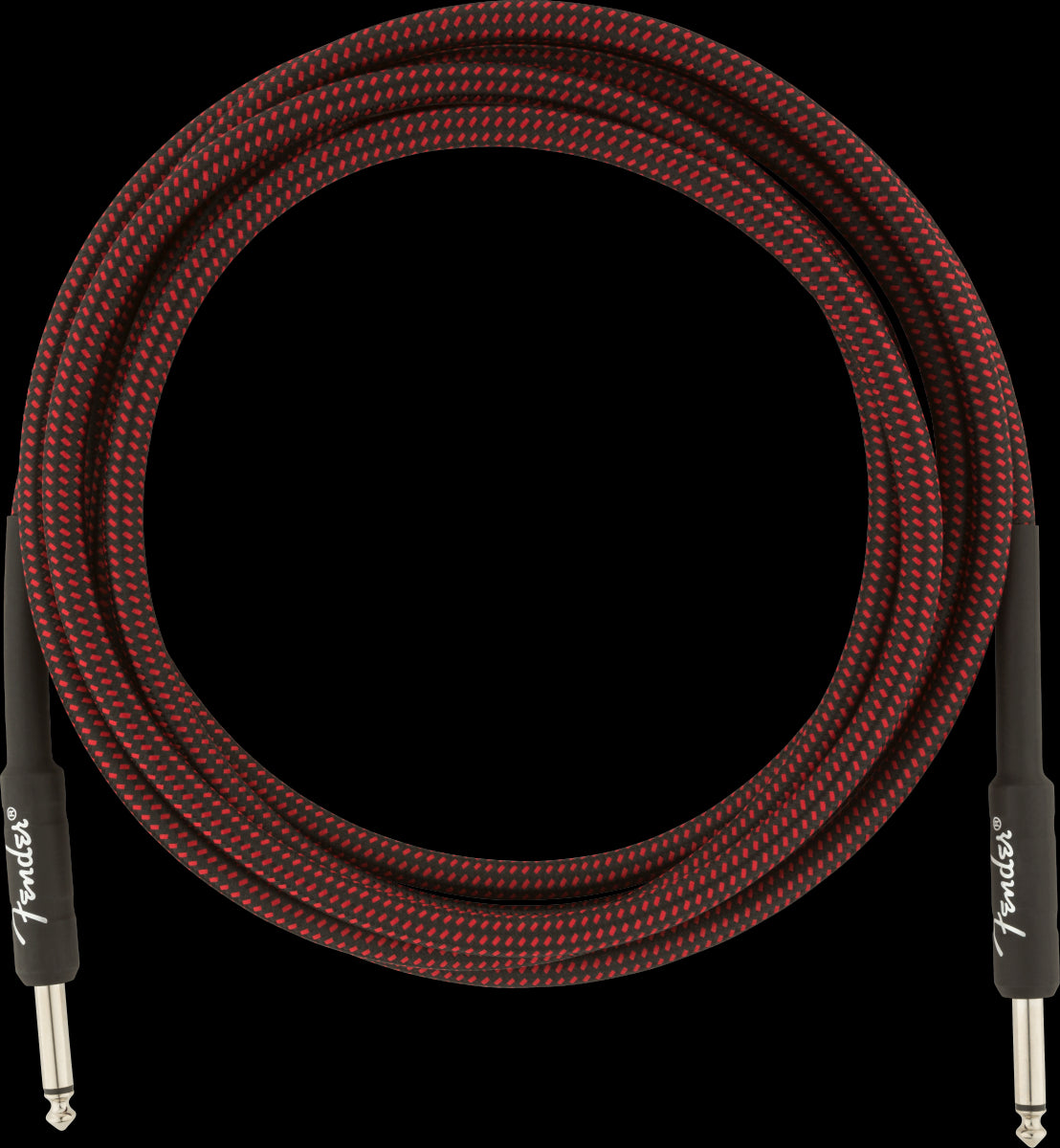 Fender Professional Series 10ft Instrument Guitar Cables in Red Tweed