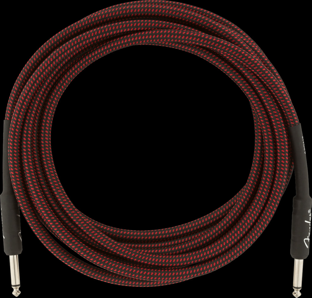 Fender Professional Series 15ft Instrument Guitar Cable in Red Tweed