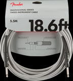 Fender Professional Series 18.6ft Instrument Guitar Cable in White Tweed