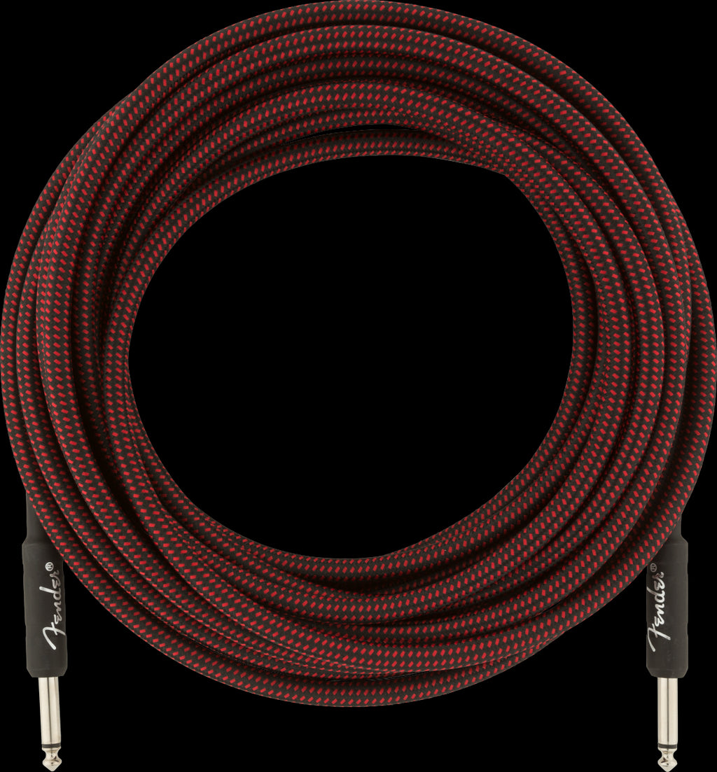 Fender Professional Series 25ft Instrument Guitar Cable in Red Tweed