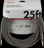 Fender Professional Series 25ft Instrument Guitar Cable in Gray Tweed