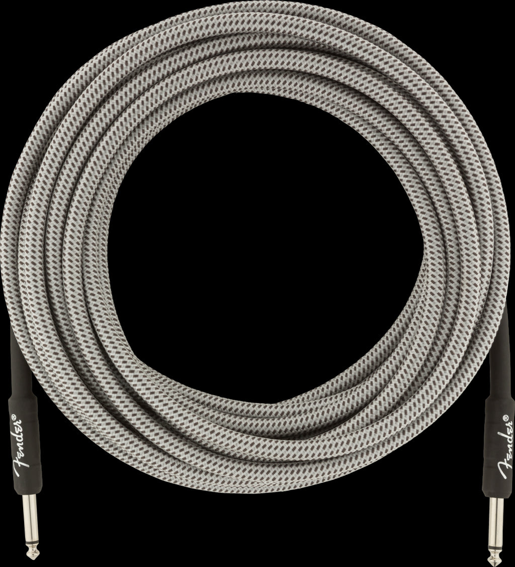 Fender Professional Series 25ft Instrument Guitar Cable in White Tweed