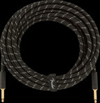 Fender Deluxe Series 25ft Straight/Straight Instrument Guitar Cable in Black Tweed