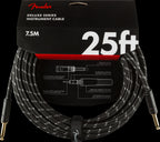 Fender Deluxe Series 25ft Straight/Straight Instrument Guitar Cable in Black Tweed