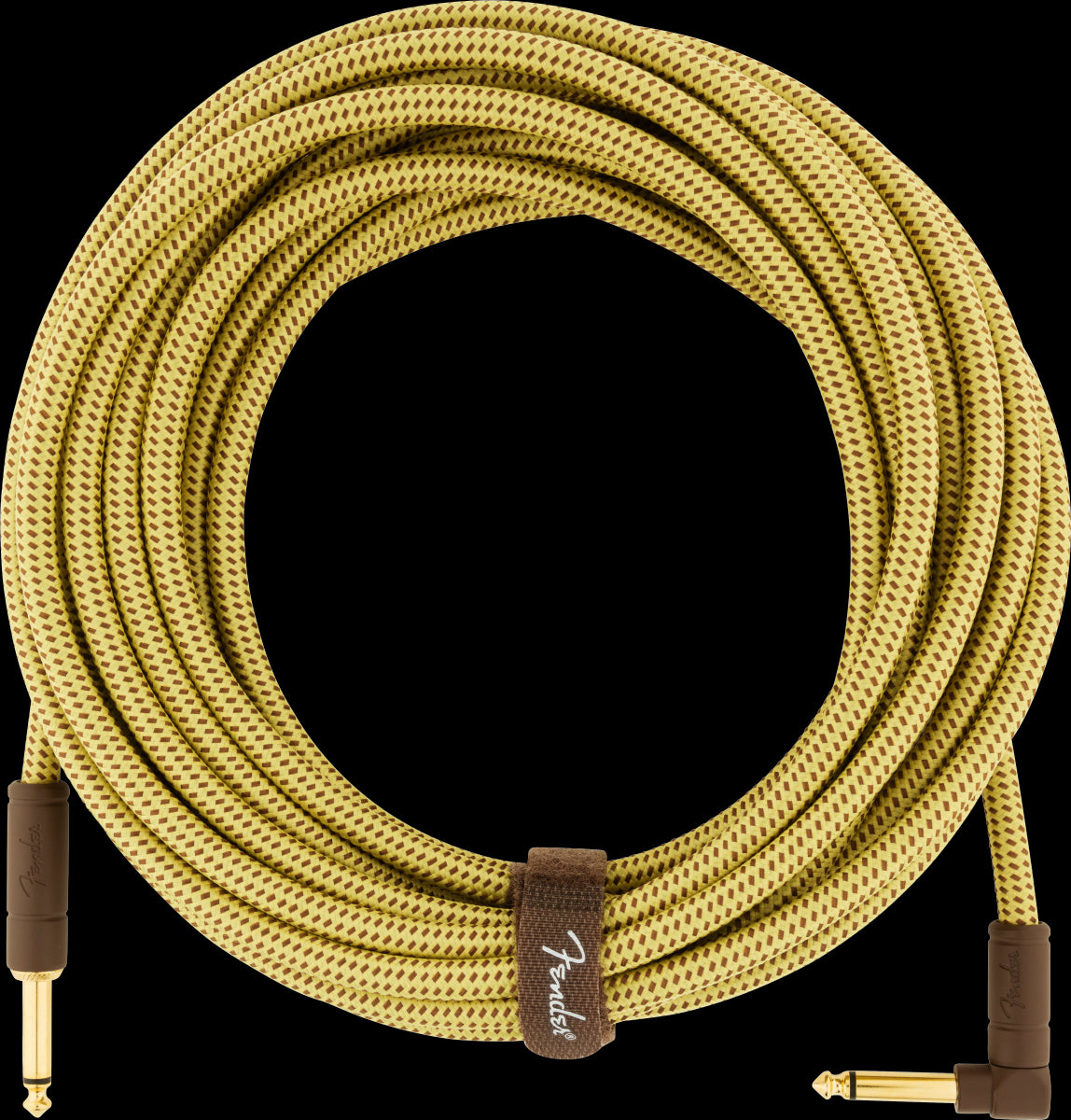 Fender Deluxe Series 25ft Straight/Angle Instrument Guitar Cable in Tweed
