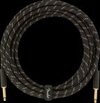 Fender Deluxe Series 18.6ft Straight/Straight Instrument Guitar Cable in Black Tweed