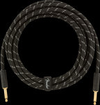 Fender Deluxe Series 15ft Straight/Straight Instrument Guitar Cable in Black Tweed