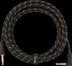 Fender Deluxe Series 15ft Straight/Angle Instrument Guitar Cable in Black Tweed
