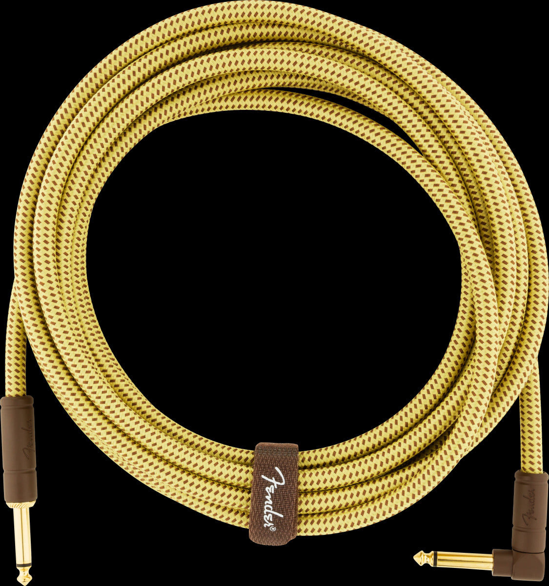 Fender Deluxe Series 15' Straight/Angle Instrument Cable - Tweed