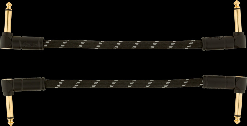 Fender Deluxe Series 6" Angle/Angle Instrument Guitar Cables in Black Tweed (2-Pack)