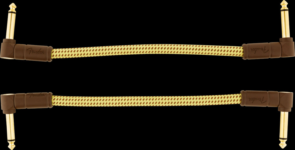 Fender Deluxe Series 6ft Angle/Angle Instrument Guitar Cables in Tweed (2-Pack)