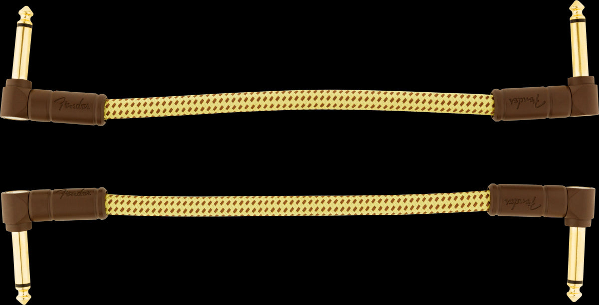 Fender Deluxe Series 6ft Angle/Angle Instrument Guitar Cables in Tweed (2-Pack)