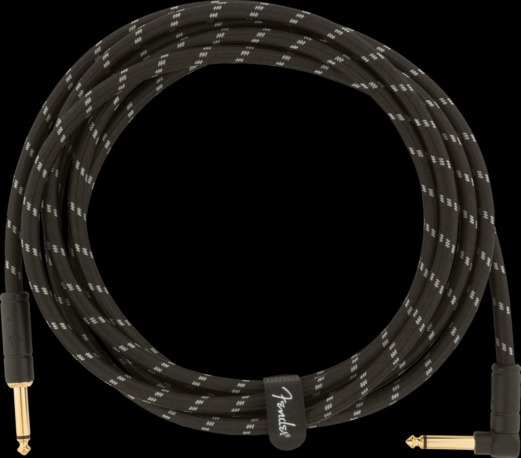 Fender Deluxe Series 10' Straight/Angle Instrument Cable - Black Tweed