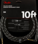 Fender Deluxe Series 10' Straight/Angle Instrument Cable - Black Tweed