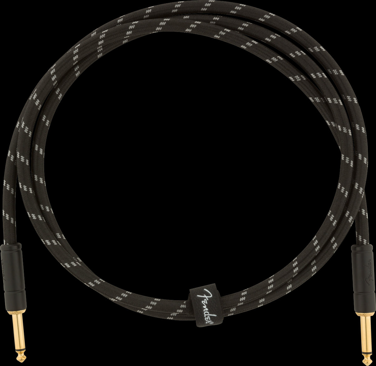 Fender Deluxe Series 5ft Straight/Straight Instrument Guitar Cable in Black Tweed