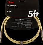 Fender Deluxe Series 5ft Straight/Straight Instrument Guitar Cable in Tweed