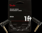 Fender Deluxe Series 1ft Angle/Angle Instrument Guitar Cable in Black Tweed