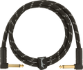 Fender Deluxe Series 3ft Angle/Angle Instrument Guitar Cable in Black Tweed
