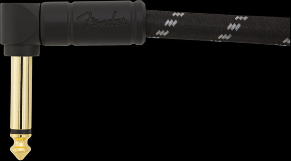 Fender Deluxe Series 3ft Angle/Angle Instrument Guitar Cable in Black Tweed