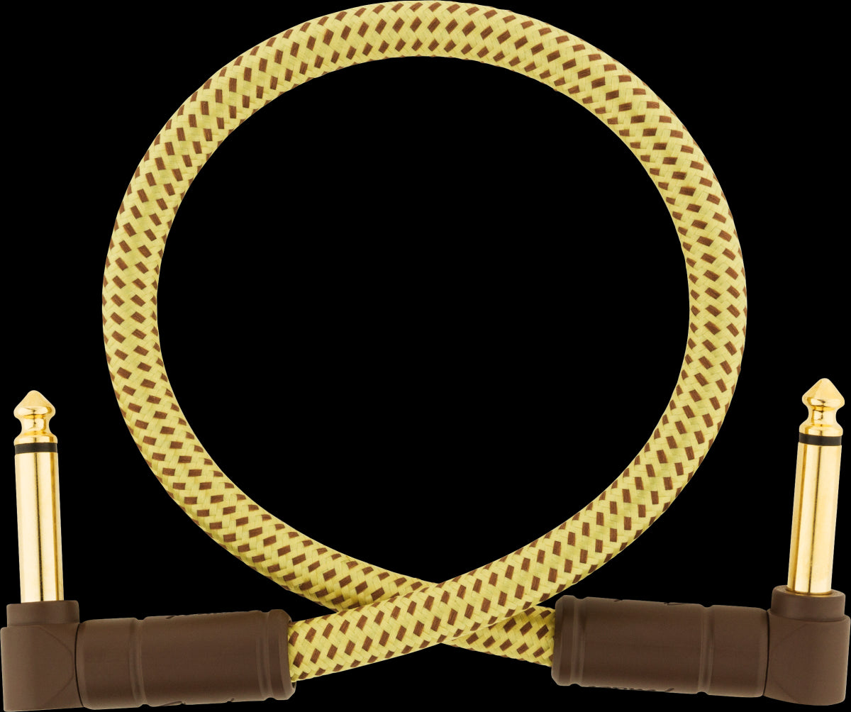 Fender Deluxe Series 1ft Angle/Angle Instrument Guitar Cable in Tweed