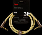 Fender Deluxe Series 3ft Angle/Angle Instrument Guitar Cable in Tweed