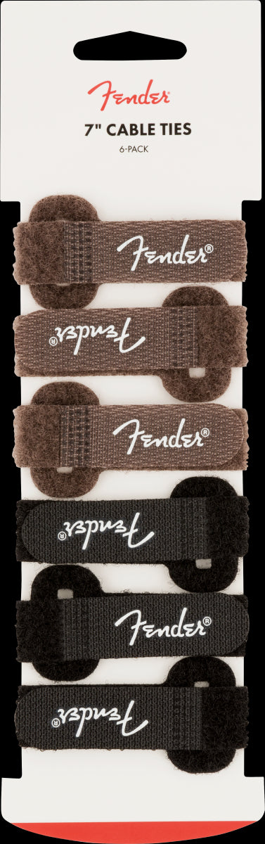 Fender Cable Ties 7" Black Brown