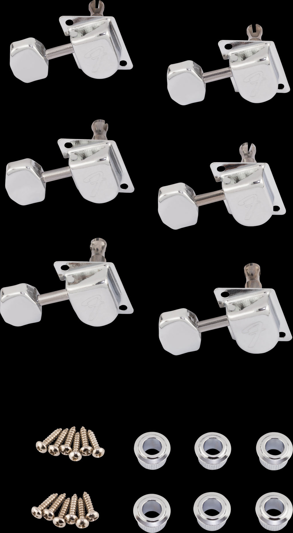 Fender 70s F-Style Style Stratocaster/Telecaster Left-Handed Tuners - Chrome (Set of 6)