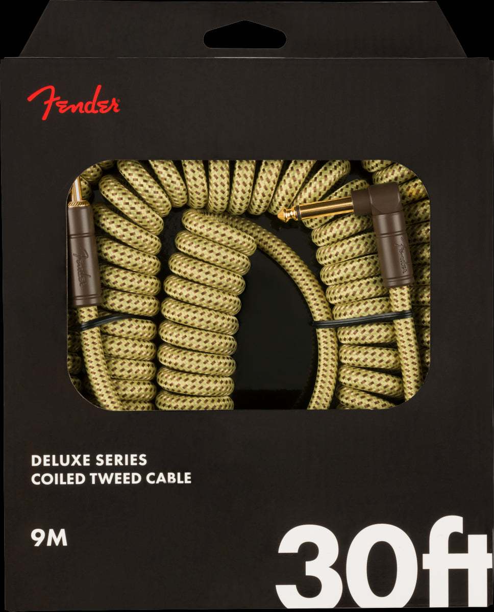 Fender Deluxe Coil 30ft Guitar Cable in Tweed