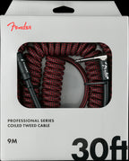 Fender Professional Coil 30ft Guitar Cable in Red Tweed