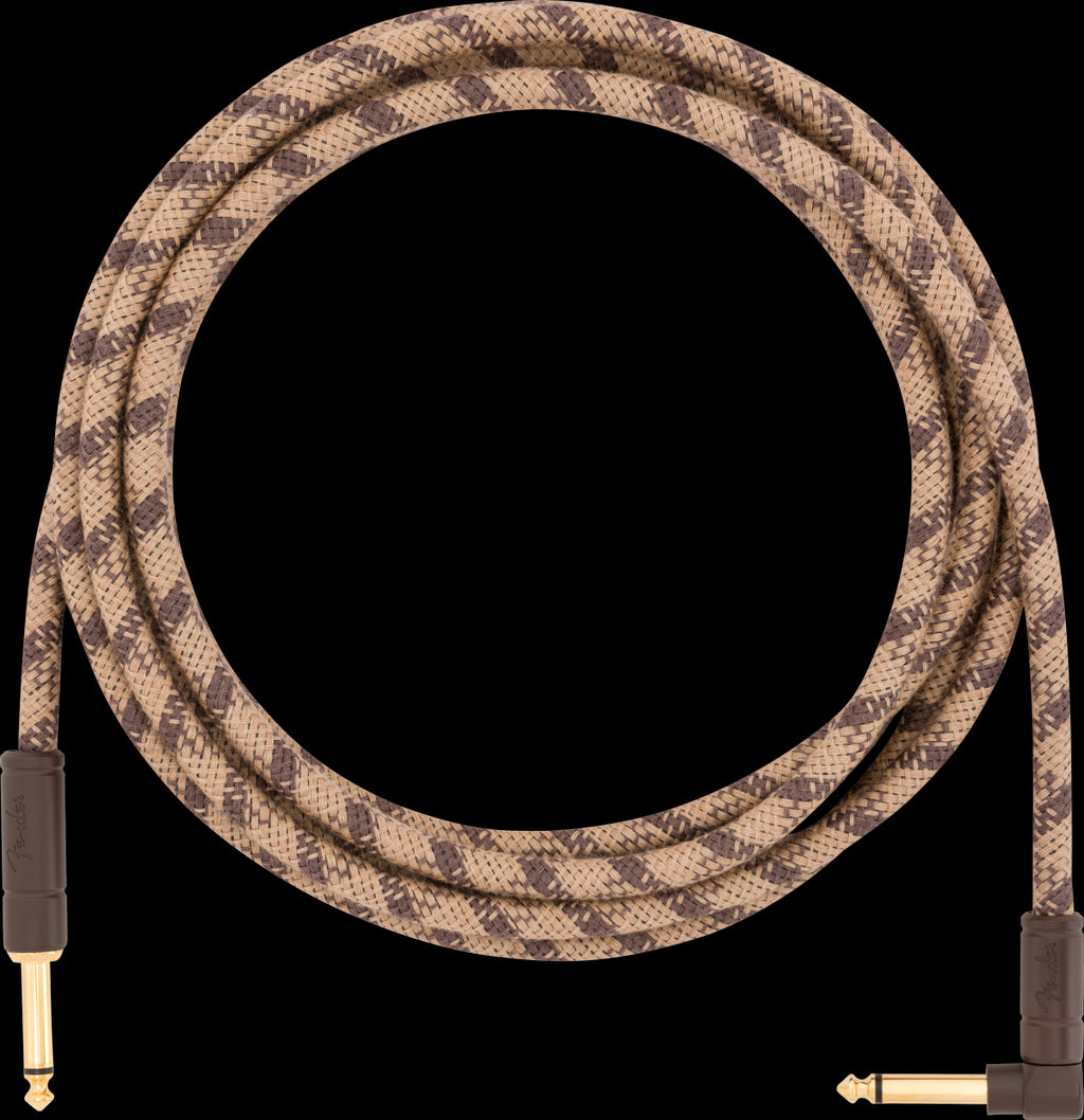 Fender 10 Foot Angled Pure Hemp Guitar Cable Brown