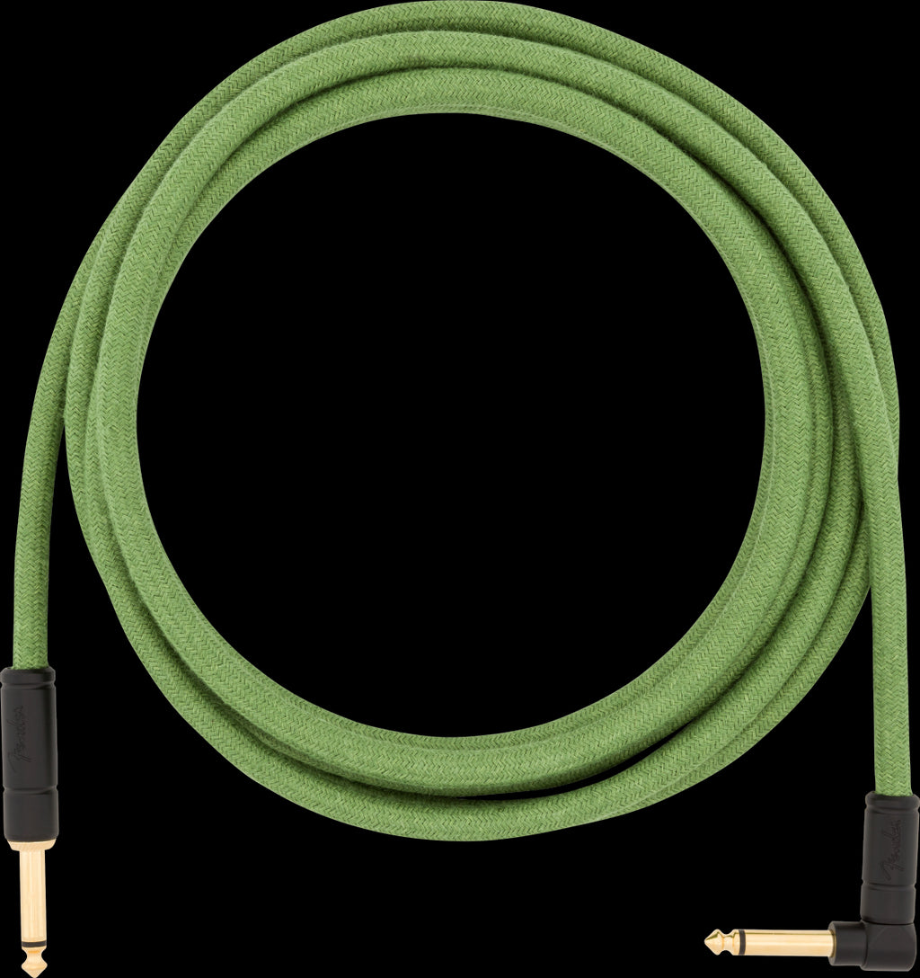 Fender 10 Foot Angled Pure Hemp Guitar Cable Green