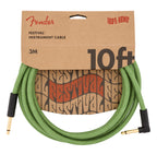Fender 10 Foot Angled Pure Hemp Guitar Cable Green