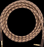 Fender Festival Pure Hemp 18.6ft Angled Instrument Guitar Cable in Brown Stripe