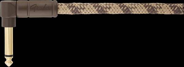 Fender Festival Pure Hemp 18.6ft Angled Instrument Guitar Cable in Brown Stripe