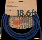 Fender Festival Pure Hemp 18.6ft Angled Instrument Guitar Cable in Blue Dream